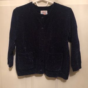 Navy Shimmer Cardigan.